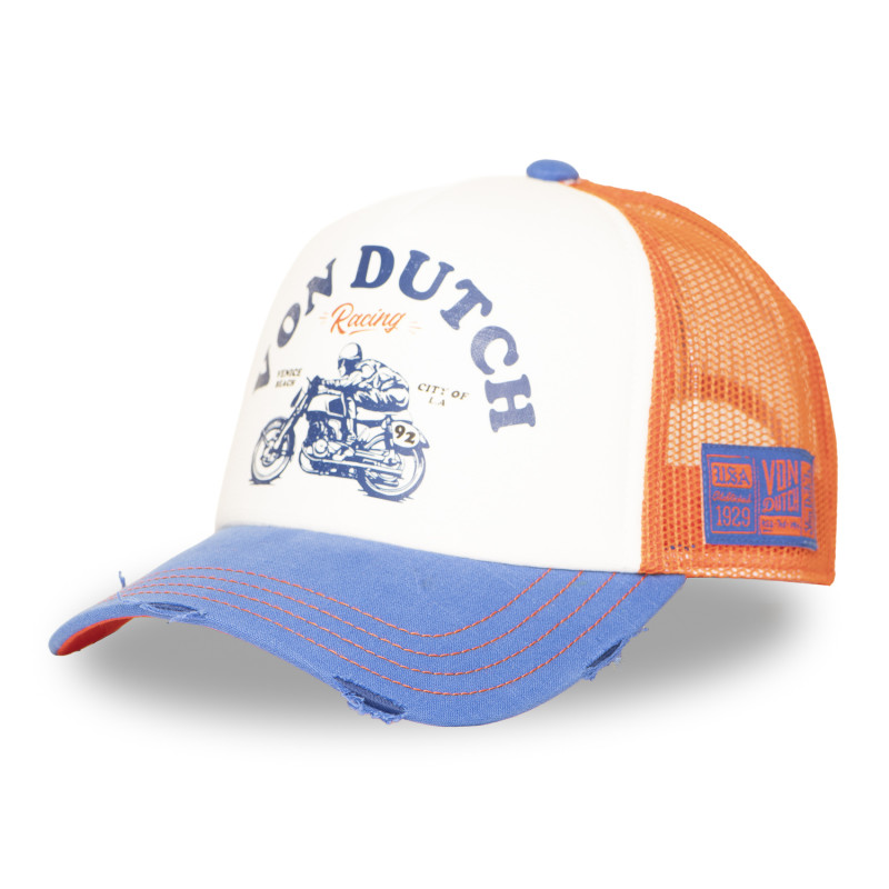 Casquette Vondutch Blanche Trucker Snapback effet Usé CREW