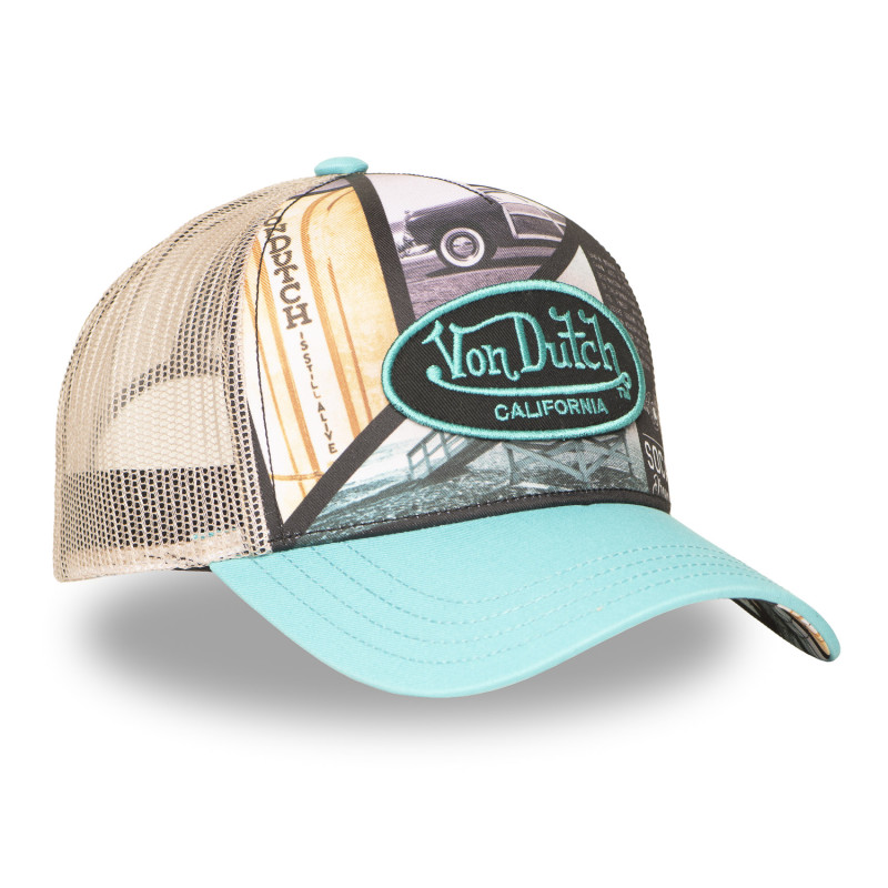 Casquette Vondutch Turquoise Trucker Snapback SUBLI