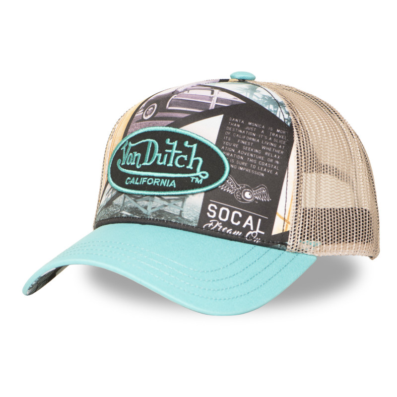 Casquette Vondutch Turquoise Trucker Snapback SUBLI