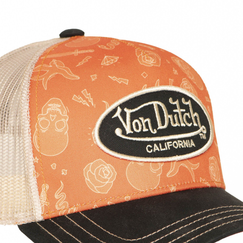 Casquette Vondutch Orange Trucker Snapback SUBLI