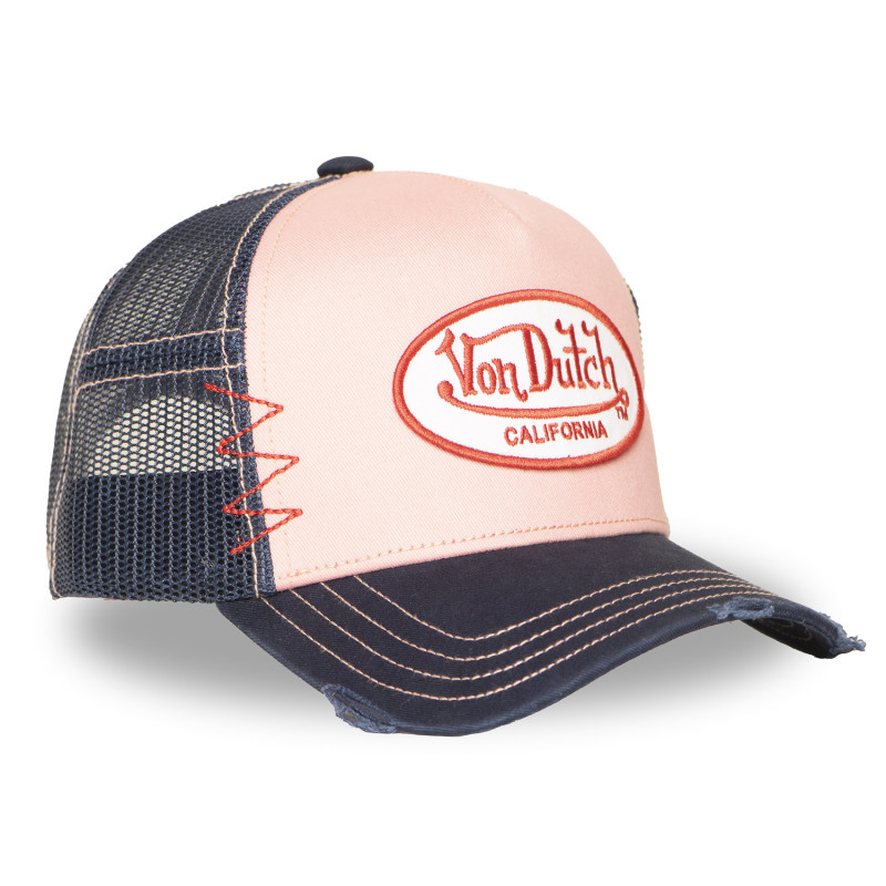 Casquette Vondutch Rose Trucker Snapback effet Usé USED