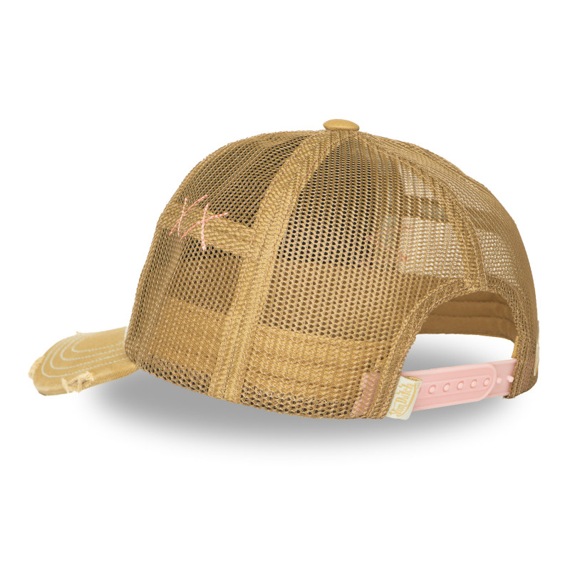 Casquette Vondutch Marron Trucker Snapback effet Usé USED