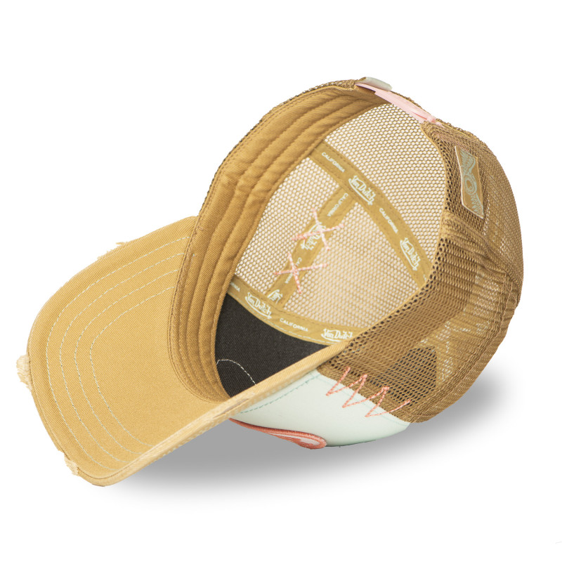 Casquette Vondutch Marron Trucker Snapback effet Usé USED