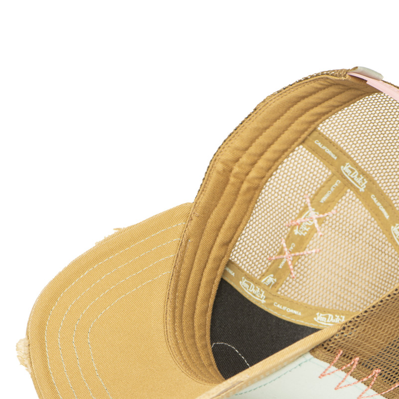 Casquette Vondutch Marron Trucker Snapback effet Usé USED