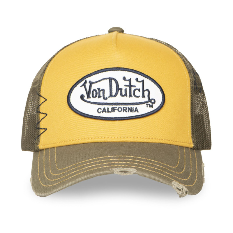 Casquette Vondutch Kaki Trucker Snapback effet Usé USED