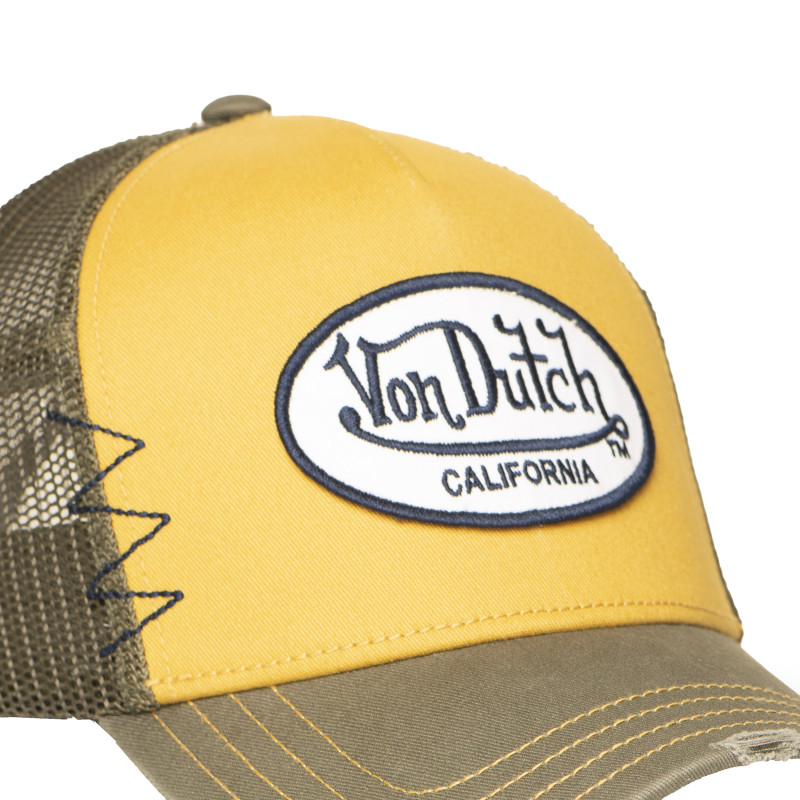 Casquette Vondutch Kaki Trucker Snapback effet Usé USED