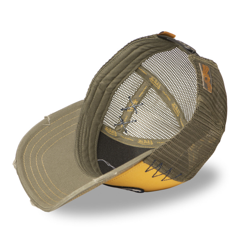 Casquette Vondutch Kaki Trucker Snapback effet Usé USED