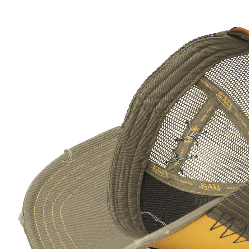 Casquette Vondutch Kaki Trucker Snapback effet Usé USED