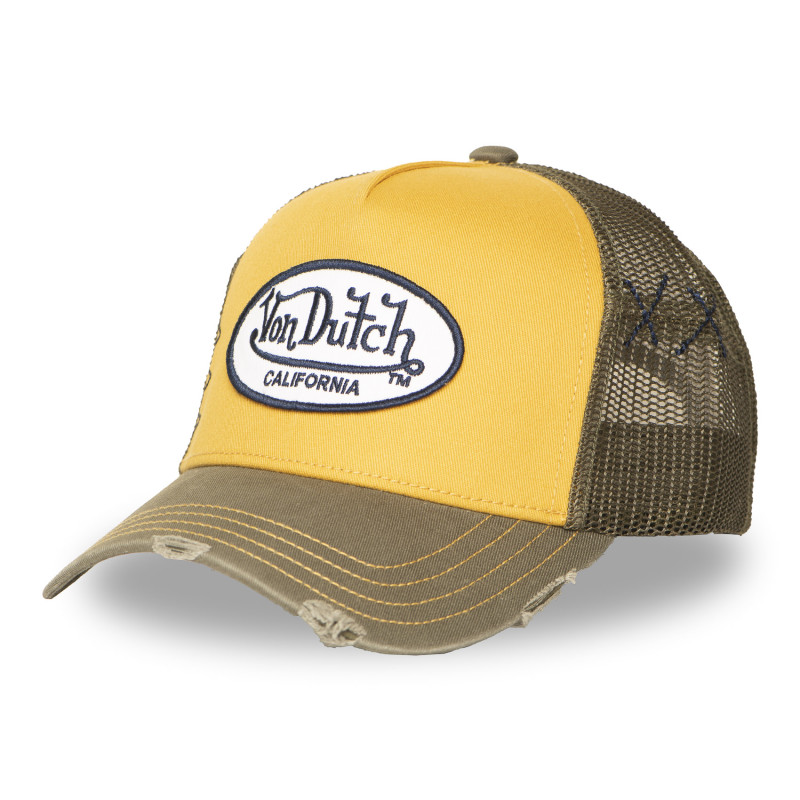 Casquette Vondutch Kaki Trucker Snapback effet Usé USED