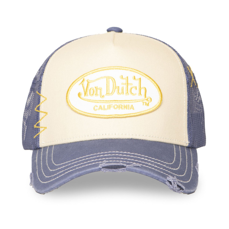 Casquette Vondutch Bleue Trucker Snapback effet Usé USED