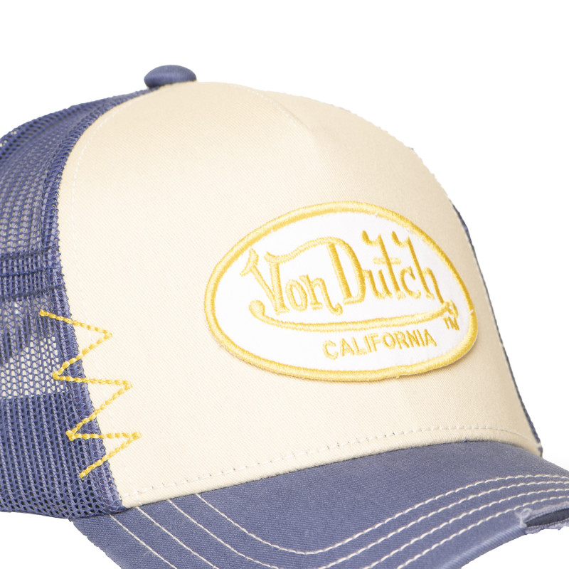 Casquette Vondutch Bleue Trucker Snapback effet Usé USED