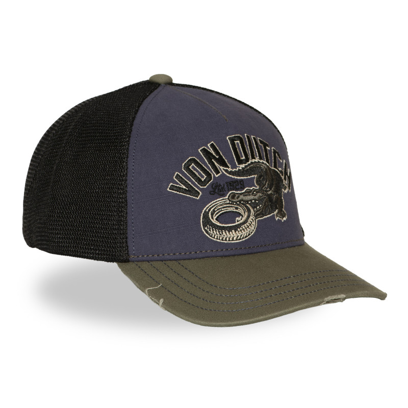 Casquette Vondutch Bleue Trucker Snapback effet Usé WILD