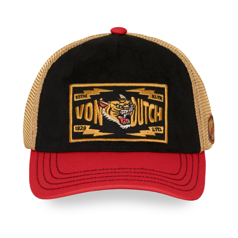 Casquette Vondutch Rouge Trucker Snapback en Suedine WILD