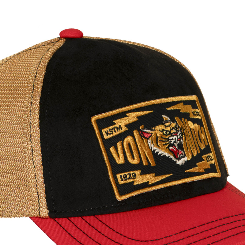 Casquette Vondutch Rouge Trucker Snapback en Suedine WILD