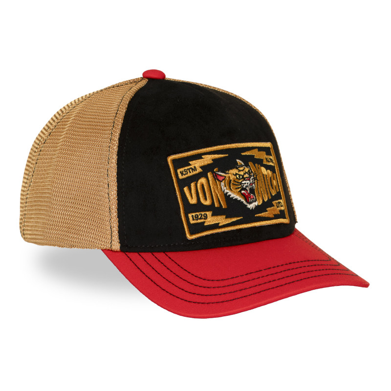 Casquette Vondutch Rouge Trucker Snapback en Suedine WILD