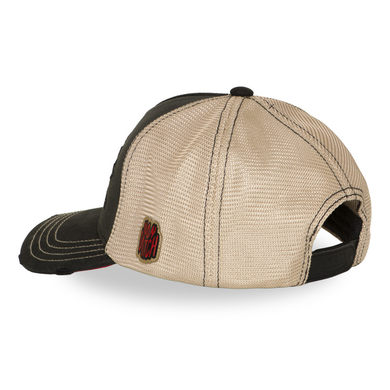 Casquette Vondutch Noire Trucker Snapback effet Bambou, Usé WILD