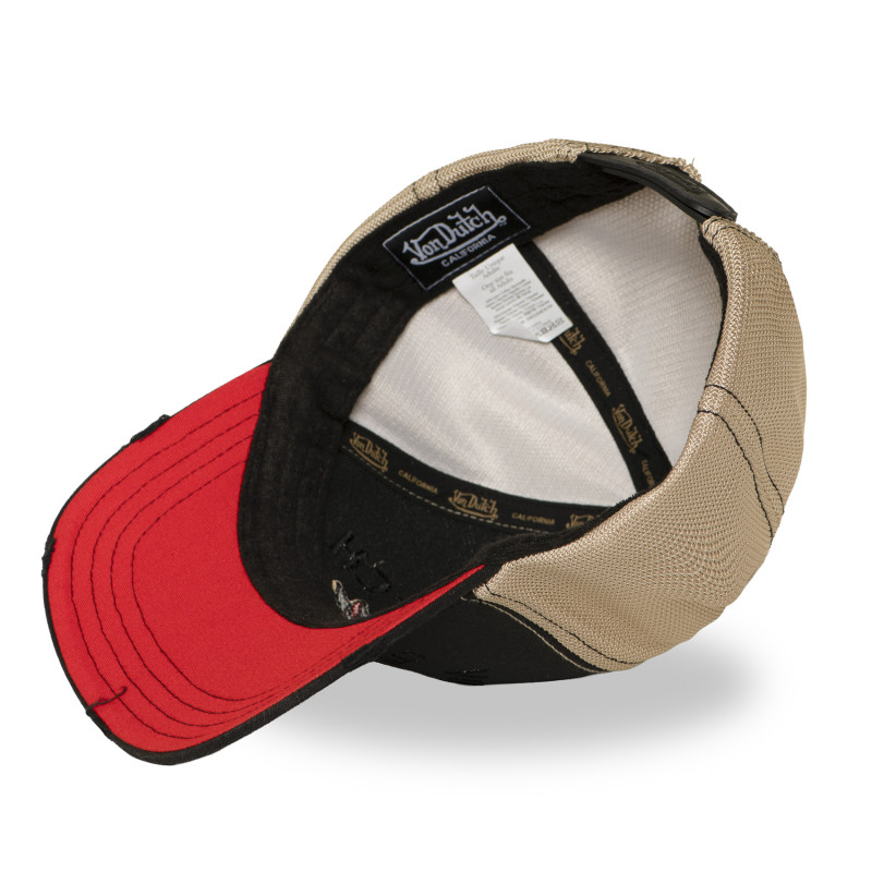 Casquette Vondutch Noire Trucker Snapback effet Bambou, Usé WILD
