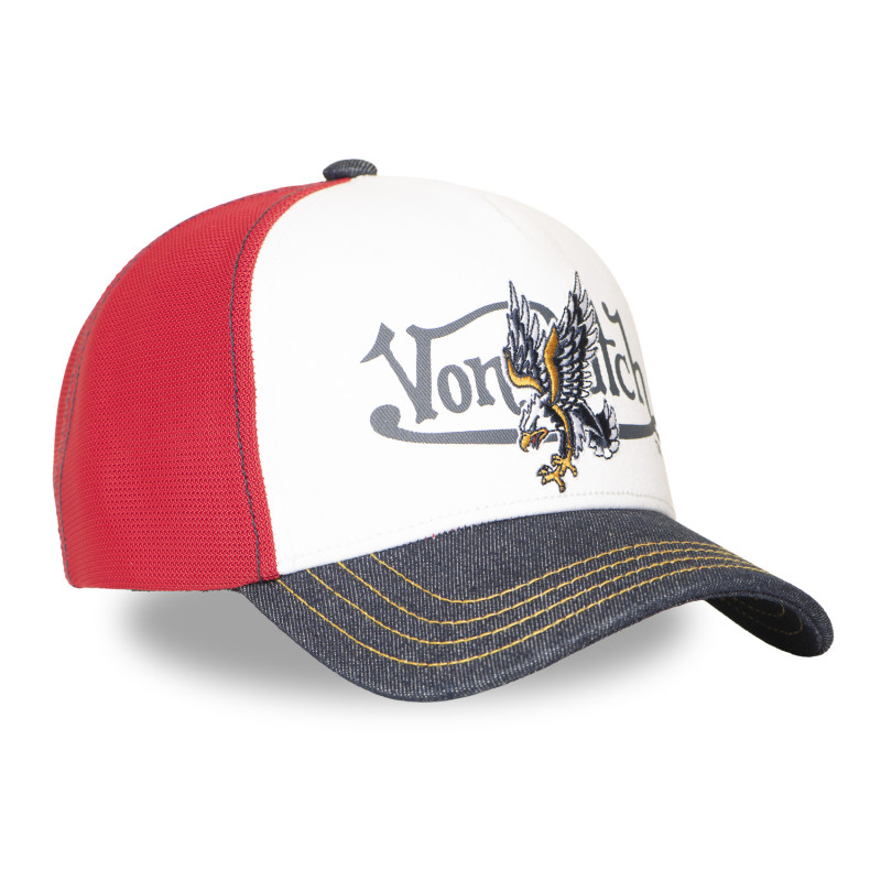 Casquette Vondutch Blanche Trucker Snapback en Denim WILD