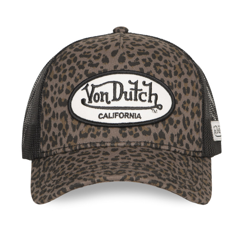 Casquette Vondutch Marron Trucker Snapback LÉOPARD