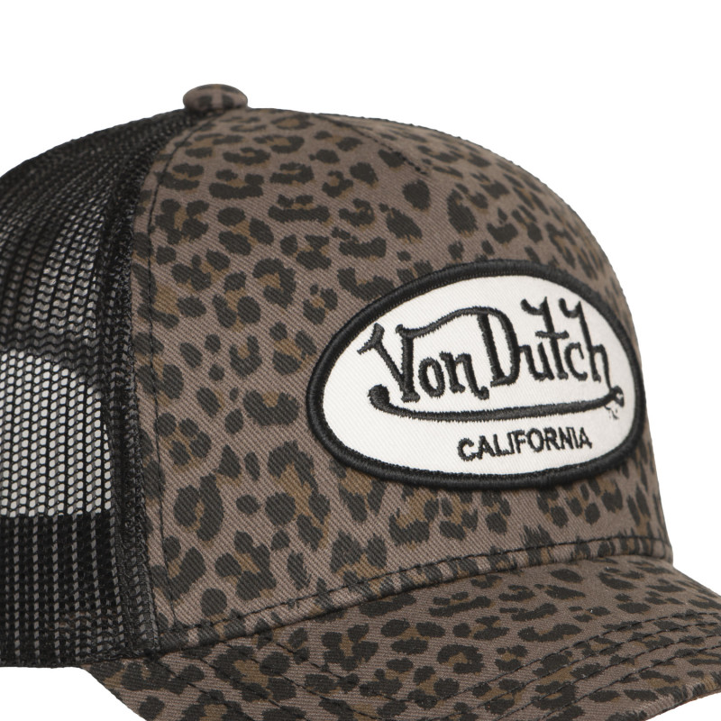 Casquette Vondutch Marron Trucker Snapback LÉOPARD