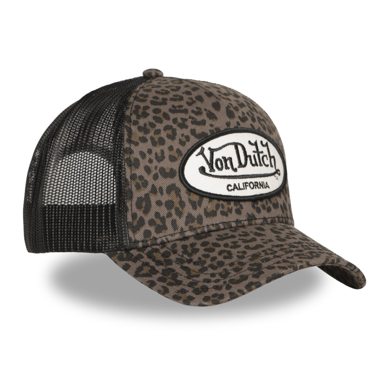 Casquette Vondutch Marron Trucker Snapback LÉOPARD