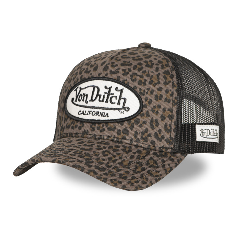Casquette Vondutch Marron Trucker Snapback LÉOPARD
