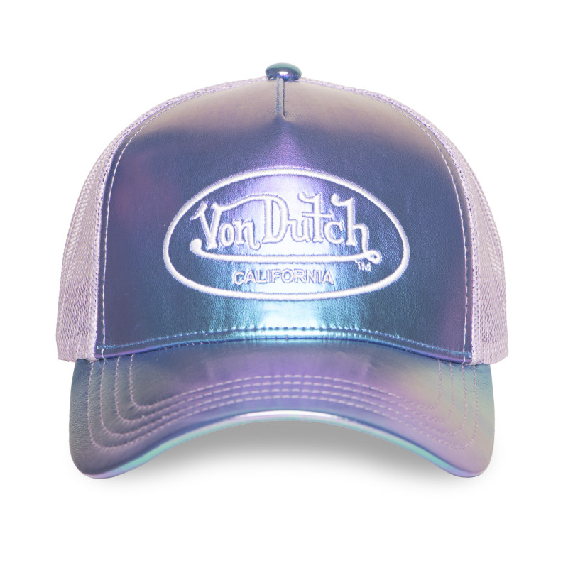 Casquette Vondutch Violette Trucker Snapback en PU effet Brillant, HOLOGRAM