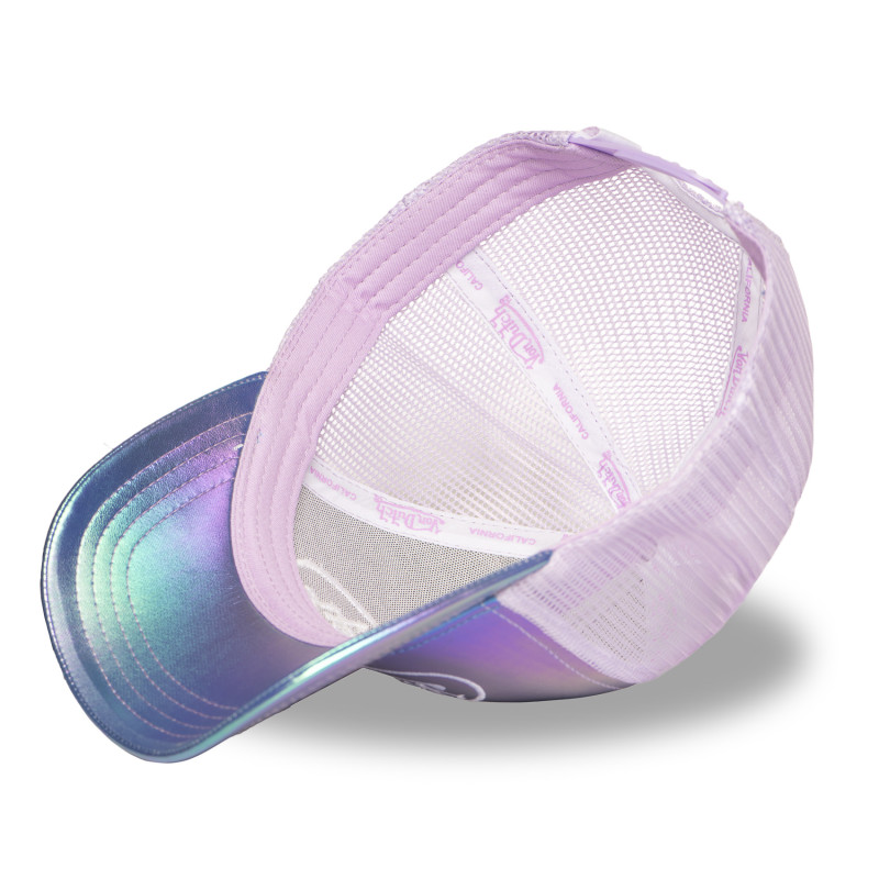 Casquette Vondutch Violette Trucker Snapback en PU effet Brillant, HOLOGRAM