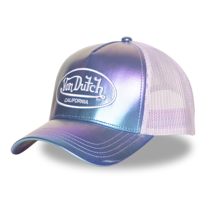 Casquette Vondutch Violette Trucker Snapback en PU effet Brillant, HOLOGRAM
