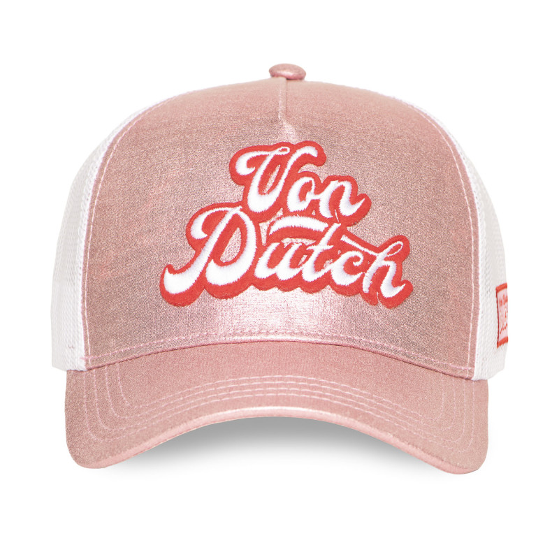 Casquette Vondutch Rose Trucker Snapback en PU effet Brillant, Pailleté GROOVE