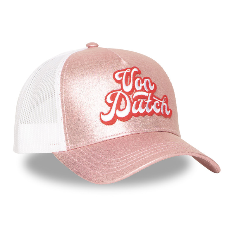 Casquette Vondutch Rose Trucker Snapback en PU effet Brillant, Pailleté GROOVE