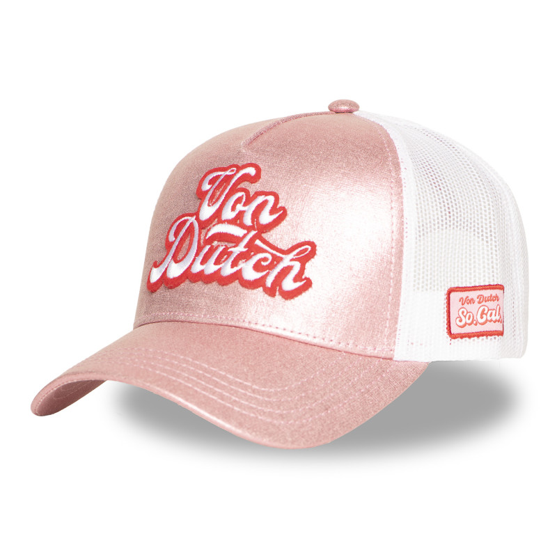 Casquette Vondutch Rose Trucker Snapback en PU effet Brillant, Pailleté GROOVE