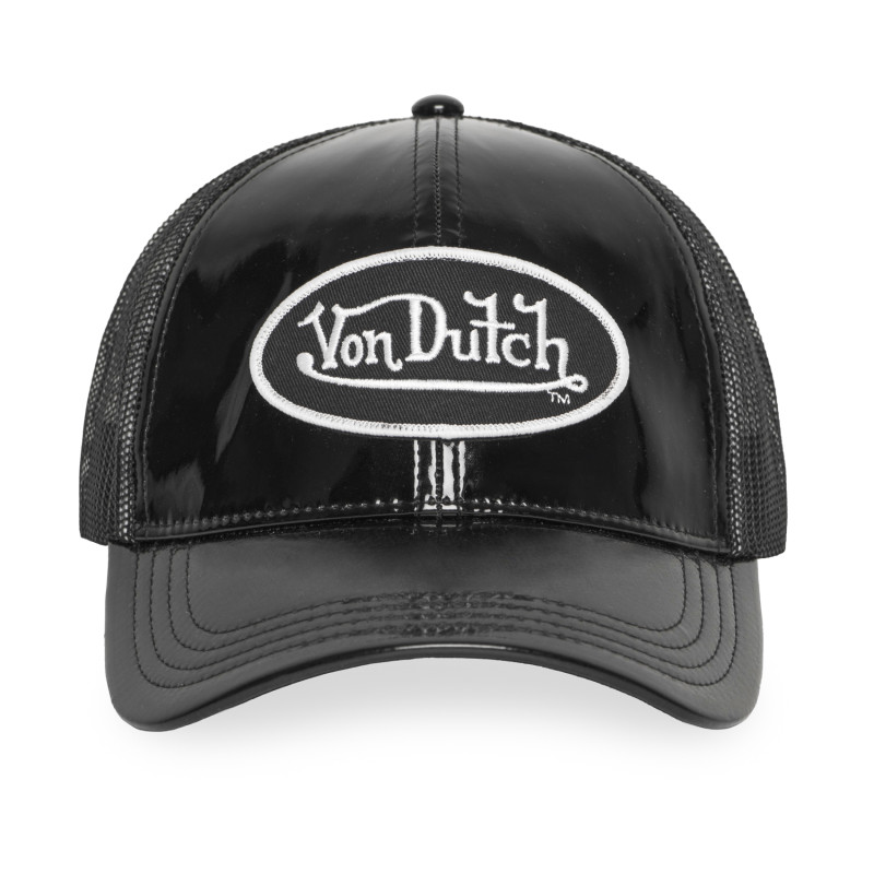 Casquette Vondutch Noire Trucker Snapback en PU effet Brillant SHINY