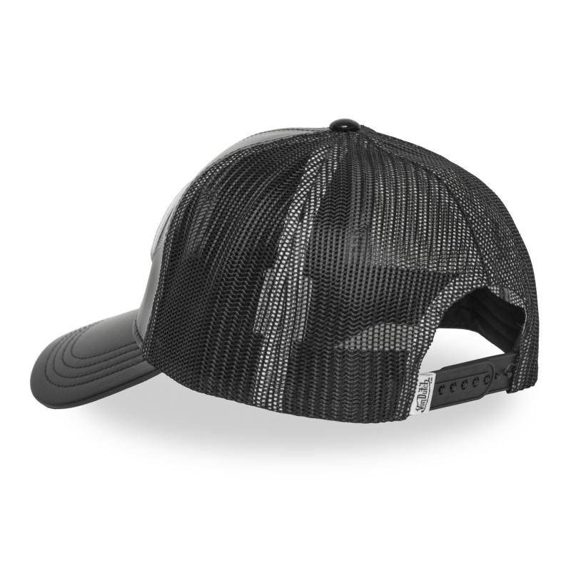 Casquette Vondutch Noire Trucker Snapback en PU effet Brillant SHINY