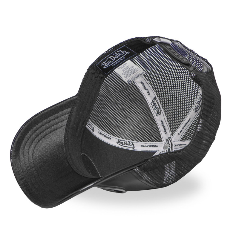 Casquette Vondutch Noire Trucker Snapback en PU effet Brillant SHINY