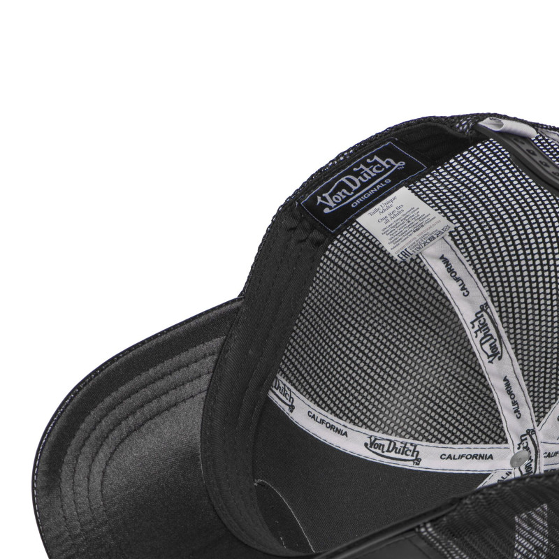 Casquette Vondutch Noire Trucker Snapback en PU effet Brillant SHINY