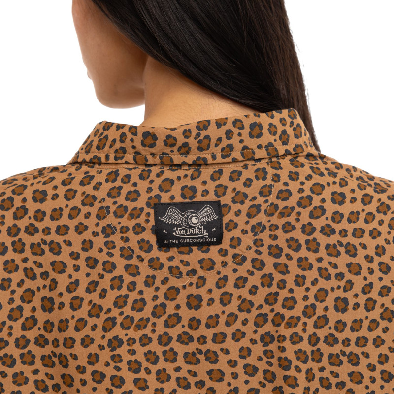 Chemise coupe Oversize Manches courtes Marron BEAST | Femme - Vondutch