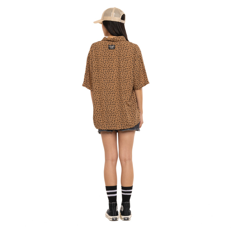 Chemise coupe Oversize Manches courtes Marron BEAST | Femme - Vondutch