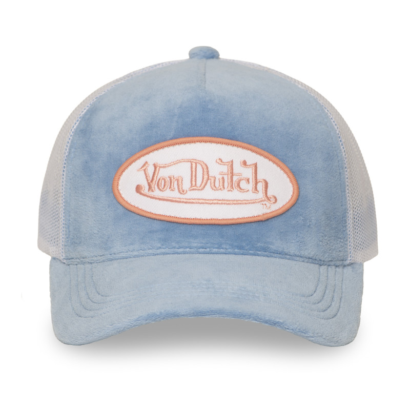 Casquette Bleue Trucker Snapback en Velours KYLIE | Vondutch