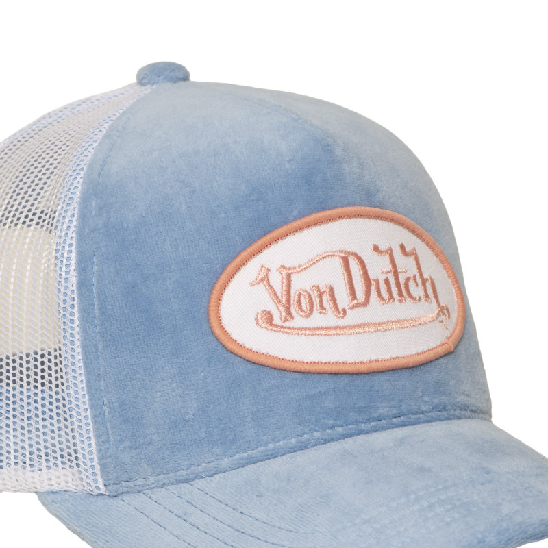 Casquette Bleue Trucker Snapback en Velours KYLIE | Vondutch