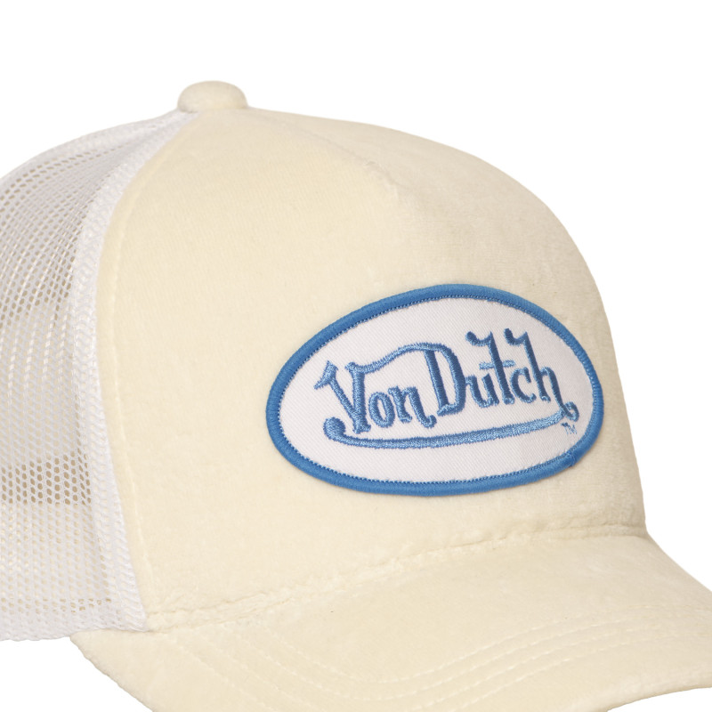 Casquette Beige Trucker Snapback en Velours KYLIE | Vondutch