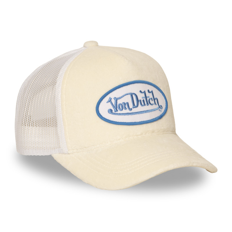 Casquette Beige Trucker Snapback en Velours KYLIE | Vondutch