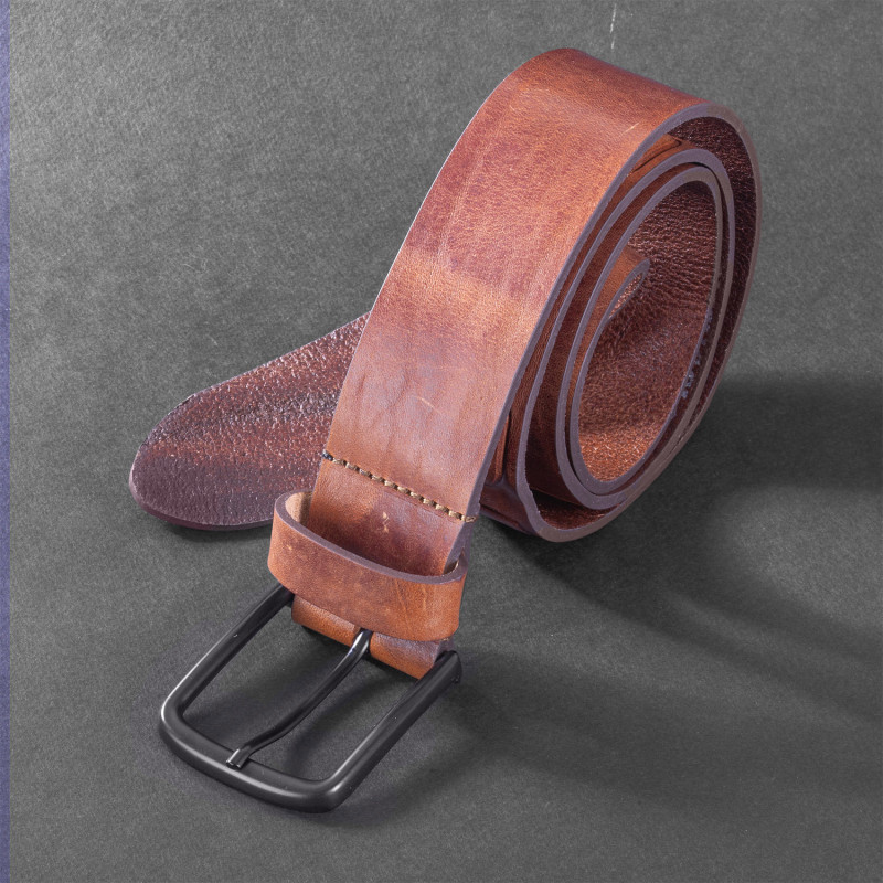 Ceinture en cuir de vachette avec boucle 4cm