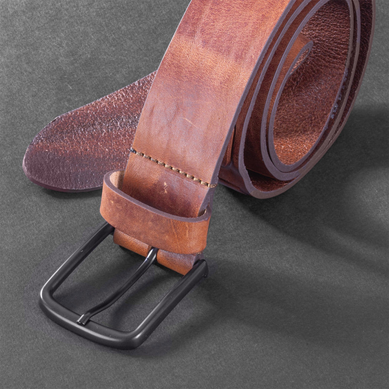 Ceinture en cuir de vachette avec boucle 4cm