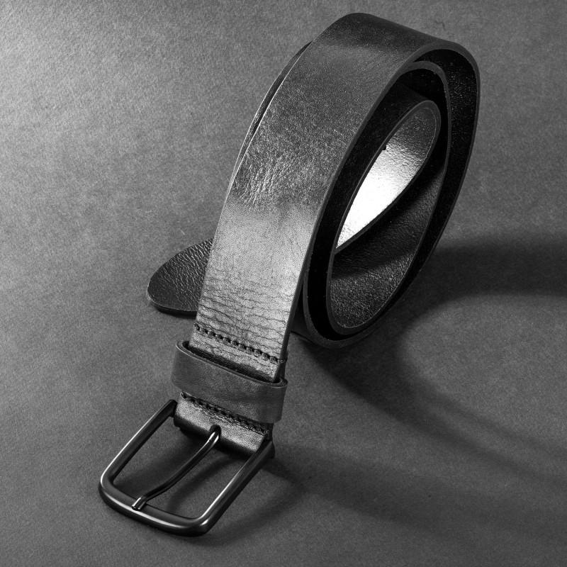 Ceinture en cuir de vachette avec boucle 4cm