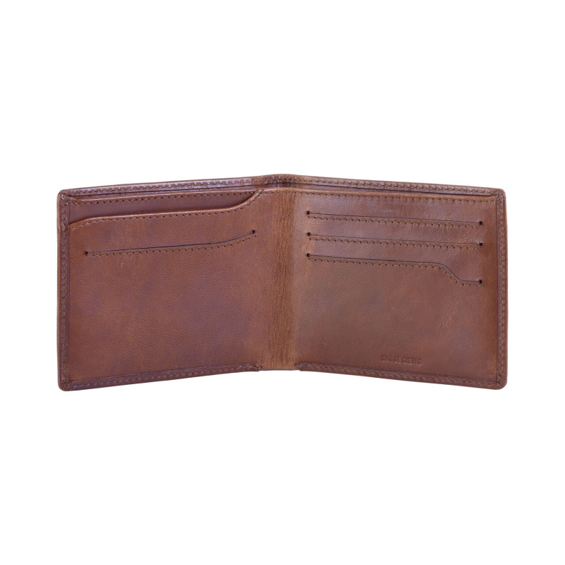 Portefeuille en cuir véritable Bute 2 volets  9x11 cm