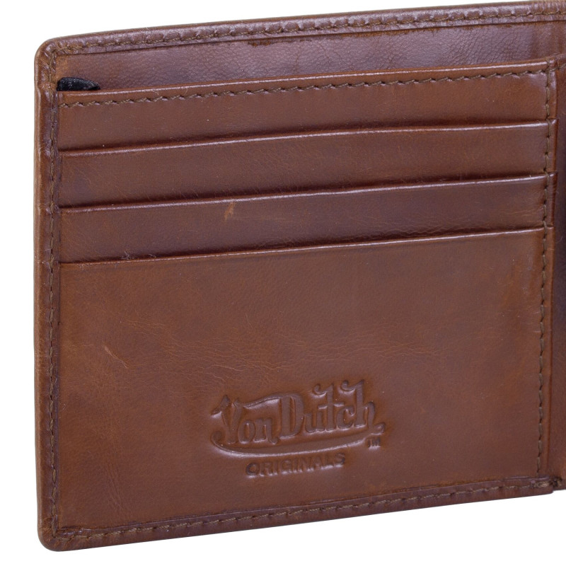 Portefeuille en cuir véritable Blae 2 volets 9x11 cm