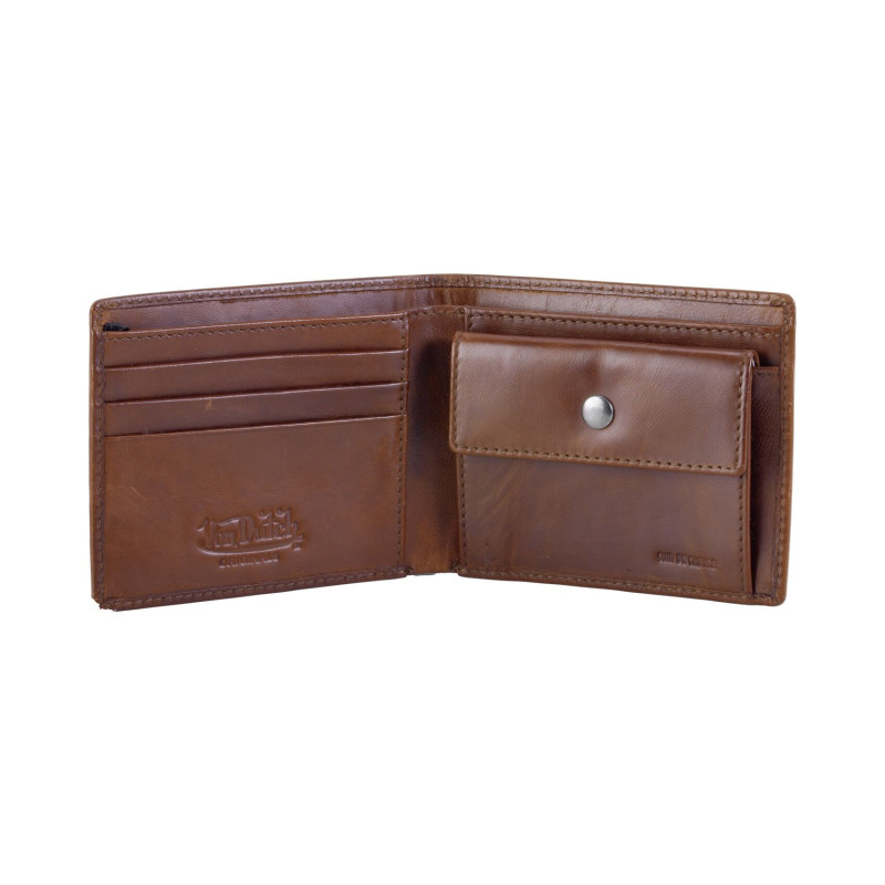 Portefeuille en cuir véritable Blae 2 volets 9x11 cm