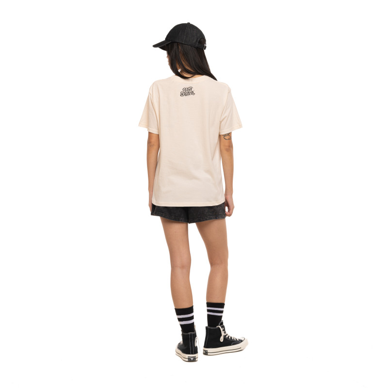 T-shirt femme col rond regular avec print devant et dos Devil