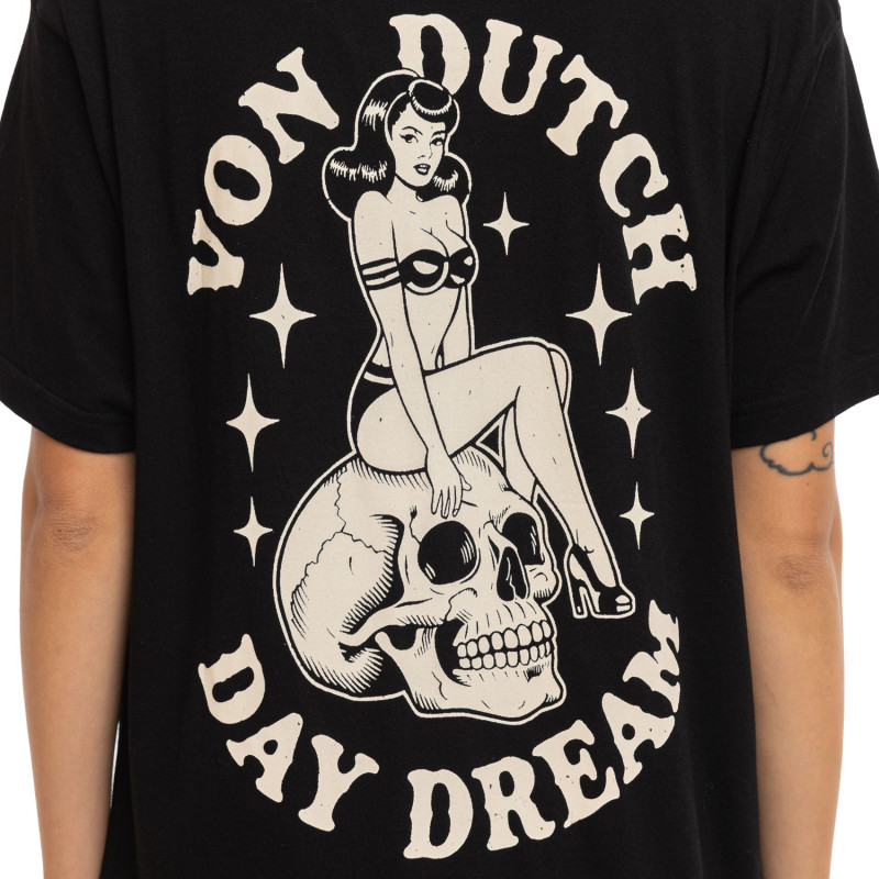 T-shirt femme loose col rond print devant et dos Pin Up